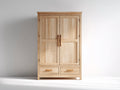 Armarios de madera 110 x 55 x 190 cm - madera natural - diseño clásico con 2 puertas y 2 cajones