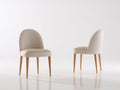 Sillas de comedor tapizadas 50x55x86 cm - Beige - Patas de madera diseño moderno