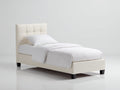 Camas individuales tapizadas 210 x 105 x 110 cm - Crema - Cabecero acolchado con capitoné