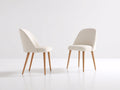 Sillas de comedor tapizadas 52x58x86 cm - blanco roto y madera natural - diseño moderno