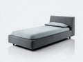 Camas individuales tapizadas 210 x 105 x 100 cm - Gris oscuro - Cabecero acolchado de diseño moderno