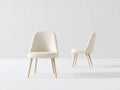 Sillas de comedor tapizadas 52x56x84 cm - Beige - Patas de madera estilo moderno