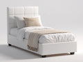 Camas individuales tapizadas 215x105x125 cm - blanco - cabecero acolchado moderno