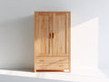 Armarios de madera con 2 puertas y 2 cajones 100x55x190 cm - madera natural - diseño clásico de almacenamiento
