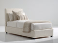 Camas individuales tapizadas 210 x 105 x 105 cm - Crema - Cabecero acolchado de diseño minimalista